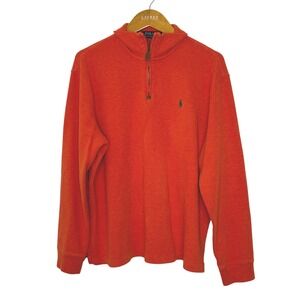 Polo Ralph Lauren 1/4 zip‎ cotton pullover orange